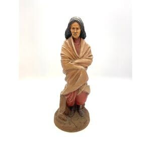 Vintage 1991 Sacajewea Native American Figurine by Tom Clark Signed 12" Tall